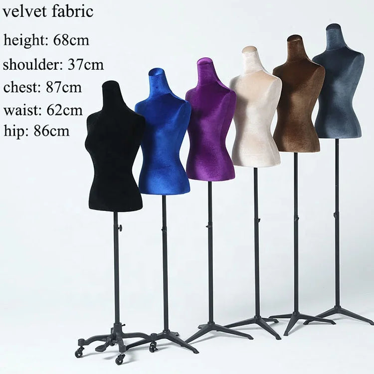 XINJI High-end Pinned Wedding Dress Model Half Body Dummy Woman Velvet Mannequin Window Display Women Fashion Female Mannequins