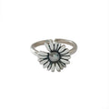 925 Sterling Silver Daisy Ring Vintage Fashion Korean Instagram Red Sun Flower Opening Ring Index Finger Ring