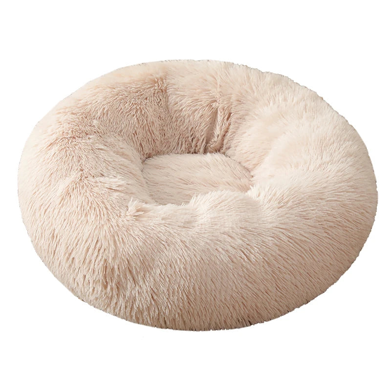 Hot Sale Round Cushion Dog Bed Basket Kennel Cat House Winter Warm Sleeping Bag Nest Soft Long Plush