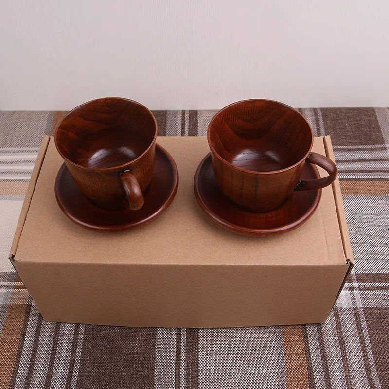 Factory Direct Four-Piece Wooden Tea Cup Set with Saucers Customizable Logo Gift Boxed Teapot Collection