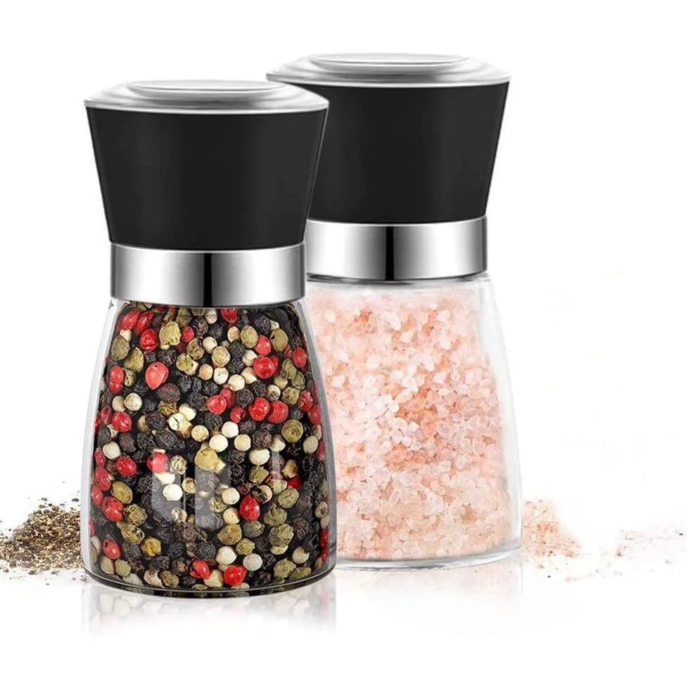 Factory Produced Home Kitchen Delicate Spice Salt Mill Bottle Ceramic Core Stainless Steel Glass Manual Pepper Grinder