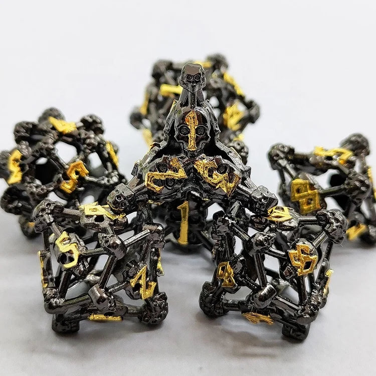 Dark Style Dungeons and Dragons DND Hollow Exclusive Gamers Metal Dice Sets