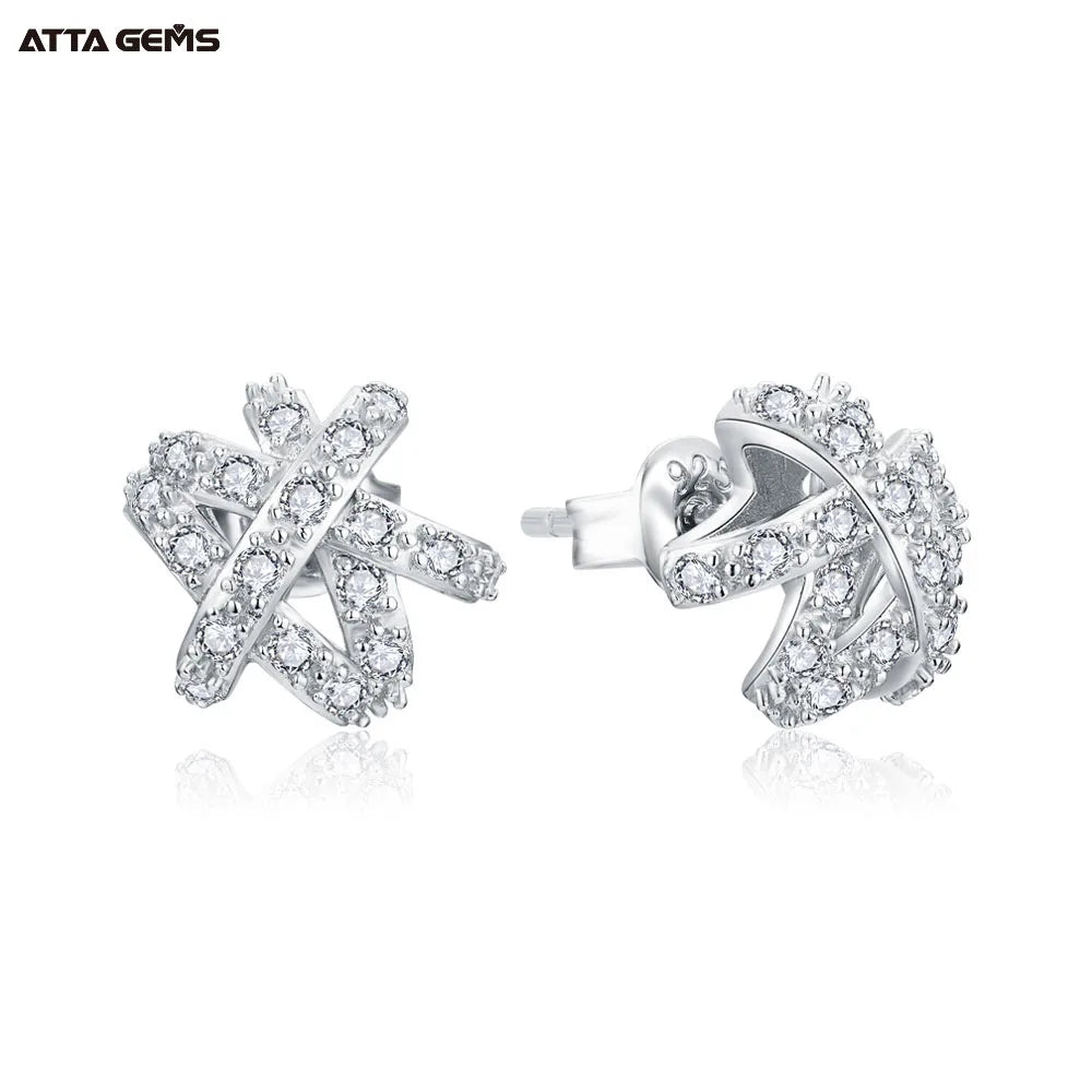 Earrings New Design Moissanite Earrings Studs D Color VVS Moissnite 925 Sterling Silver Charm Earrings