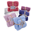 Auspicious Pattern Coral Velvet Soft Thick Absorbent Face and Bath  Two Pieces Towel Set