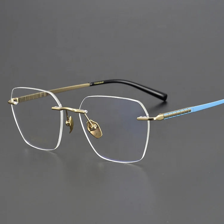 Traditional Ladies Titanium Eyeglass Frames Rimless Optic Spectacles Buy Myopia Optical Frames From Dongguan
