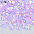 JUNAO Factory Wholesale Flat Back Resin Crystal Stone in Bulk Package Jelly Light Amethyst AB Rhinestone for Clothes