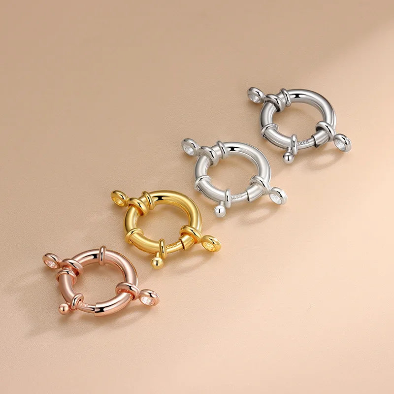 925 Sterling Silver Clasp 18K Gold Spring Buckle Necklace Bracelet Clasps Buckle Handmade DIY Jewelry Accessories Jewelry Making