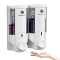 Wall-Mounted Double Soap Dispenser No-Drill Bathroom Refillable Manual 1/2/3*200ML for Shampoo Conditioner Dish Soap & Detergent