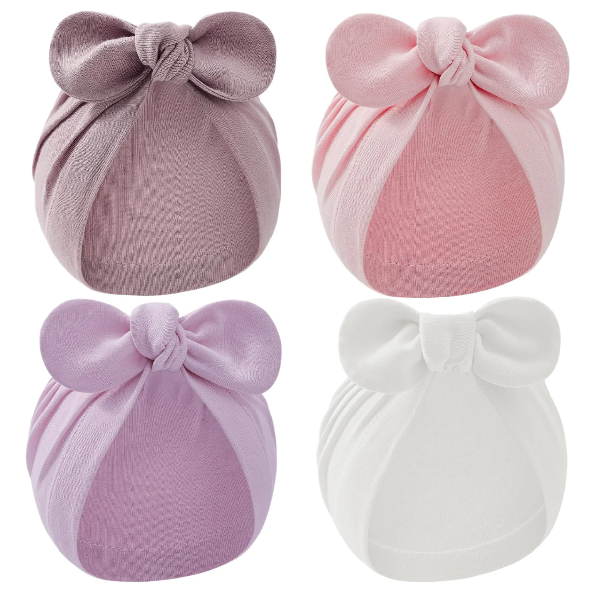 Zifeng OEM New Fashion Children's Rabbit Ear Bow Multi Color Soft Baby Cap Hat Baby Spring and Autumn Hat MegaBDM