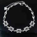 Sterling Silver 4*4mm Semi Mount Bracelet Empty Support Blank Claw Setting S925 Base Holder Without Center Stone for Inlay DIY