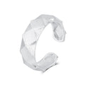Creative Matte Brushed S925 Silver Rings Ins Tarnish Free Real Gold Plated Geometric Pattern Frosted Adjustable Open Ring