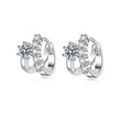 0.3ct Classic Luxury Geometric S925 Sterling Silver Luxury Asymmetric Moissanite Screw Ball Earrings