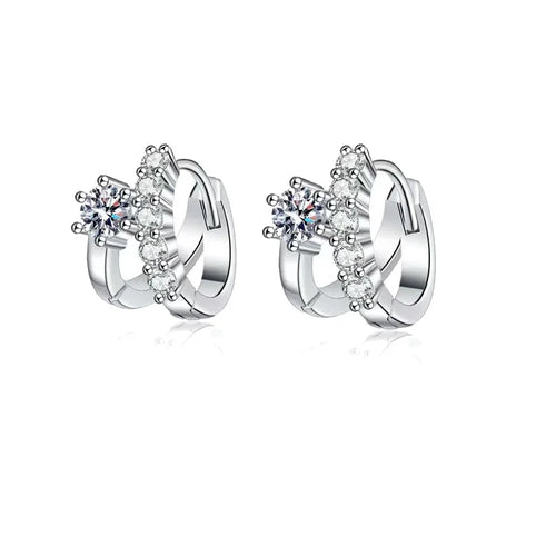 0.3ct Classic Luxury Geometric S925 Sterling Silver Luxury Asymmetric Moissanite Screw Ball Earrings
