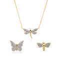 FUAMAY Silver 925 Zircon Diamond Insecto Butterfly Bee Cham Pendant Necklace Bee Necklace
