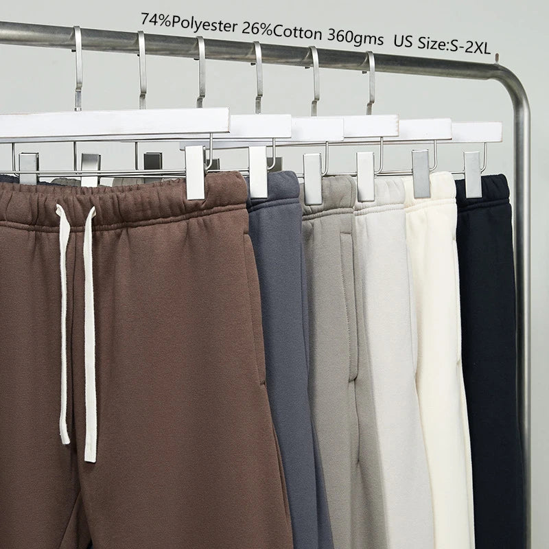 Mens Pants Custom Embroidery Logo 360grams Heavyweight Cotton Sweatpants Men Fleece Thick Sport Pants
