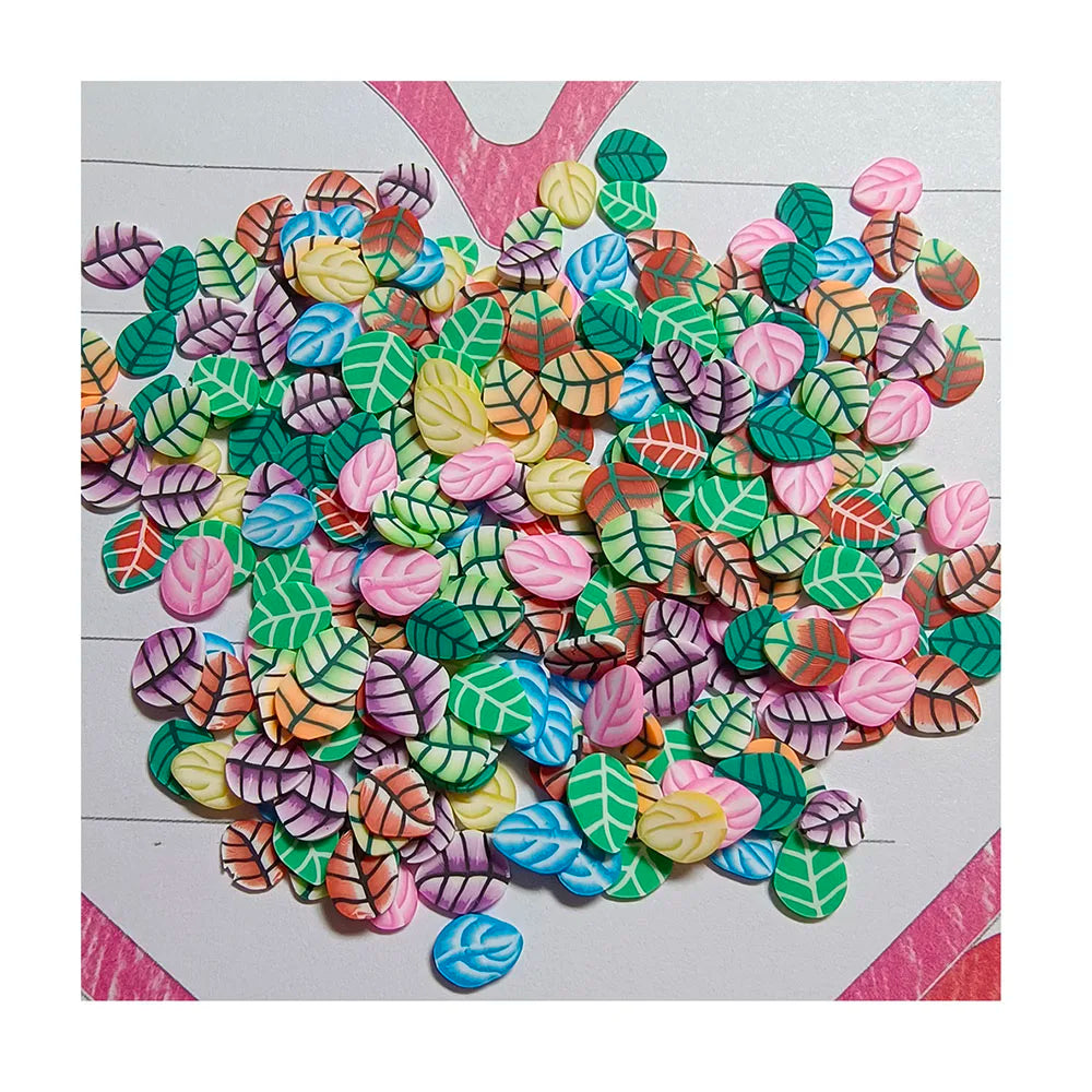 5mm Colorful Leaves Clay Slices Sprinkles Soft Pottery for DIY Crafts Decoration Filling Accessories
