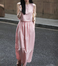 Wholesale 2026 Summer New Dress Fashion Straight Barrel Half Skirt Korean Sleeveless Shirt Round Neck Cotton Women's Set