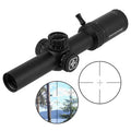 FOCUHUNTER Fully Multi-Coated Lenses 1-6X24E Scope Red Illuminated Hunting Scope with 11 Brightness Settings Scope