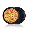 8-Inch Non-Stick Round Carbon Steel Eco-Friendly Black LFGB Certified Pizza Pan Baking Tool & Mold