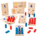 Montessori Children's Wooden English Number Math Board Game Educational Teaching Aids Digital Learning Toys for Boys Girls
