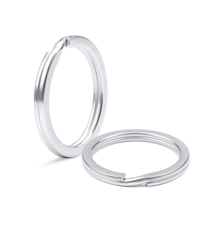 304 Stainless Steel 15mm 20mm 25mm 28mm 30mm 32mm 35mm Round Split Key Ring Split Flat Key Ring for Keychains