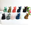 Best Price Natural Stone Pink Crystal Amethyst Carved Crystal Craft Sitting Cats Stone Hello Kitty 1.2 Inch for Home Decor