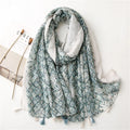Hot Sale Fashion Floral Geometric Pattern Printed Shawl Scarfwomen Custom Design Tassel Scarf Cotton Linen Scarf