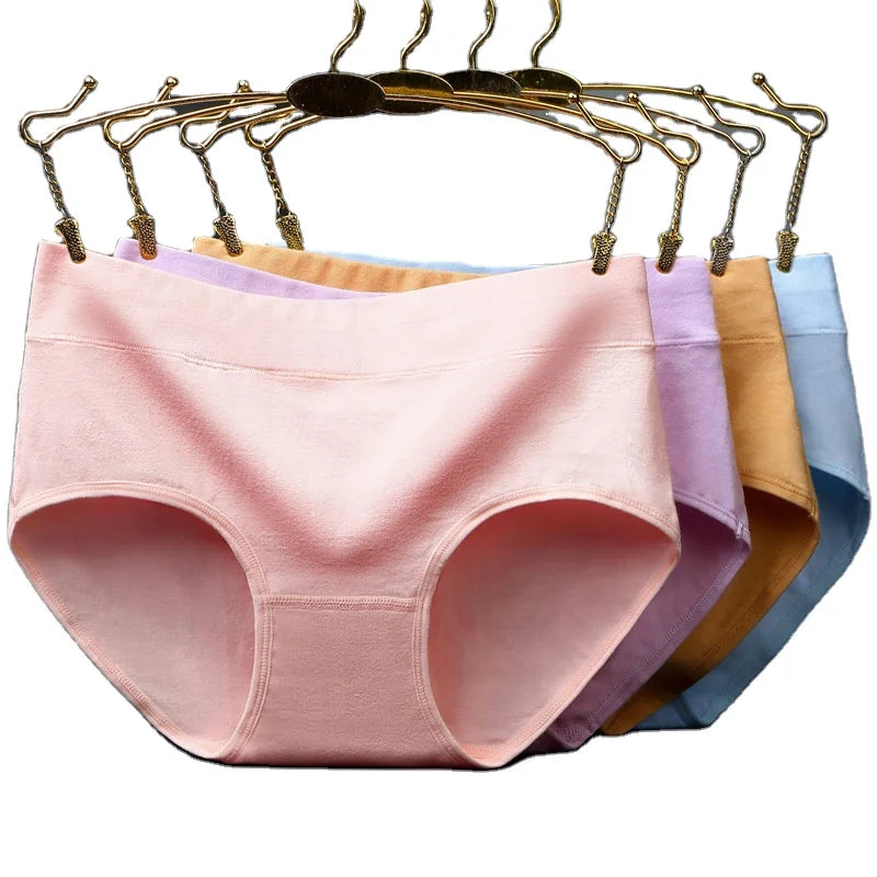 Factory Price Solid Color Underwear Women Triangle Briefs With Pure Cotton Large Size Seamless Briefs Panties for Mature Girls