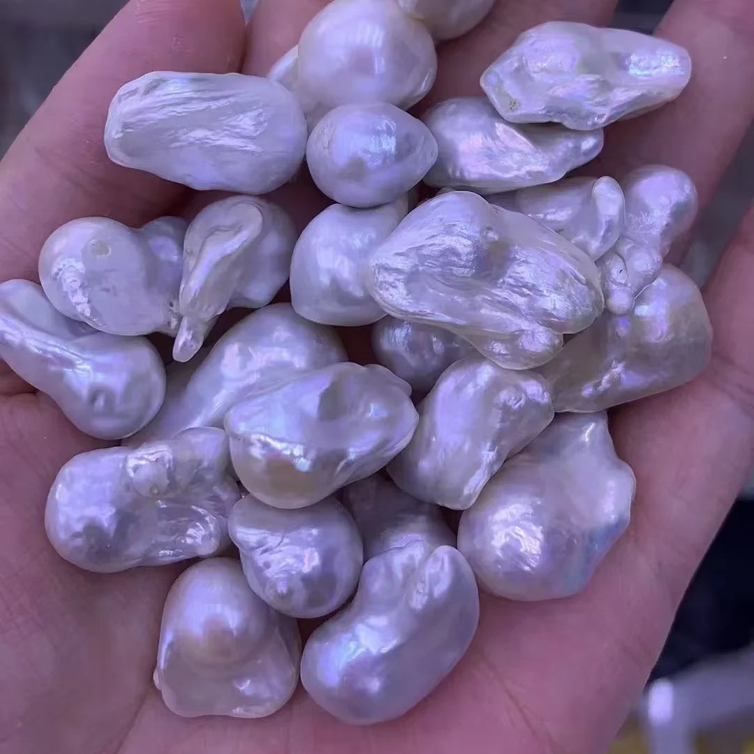 1A Loose Baroque Pearl Size 15-17mm White Color Wholesale Price No Hole Baroque Pearl