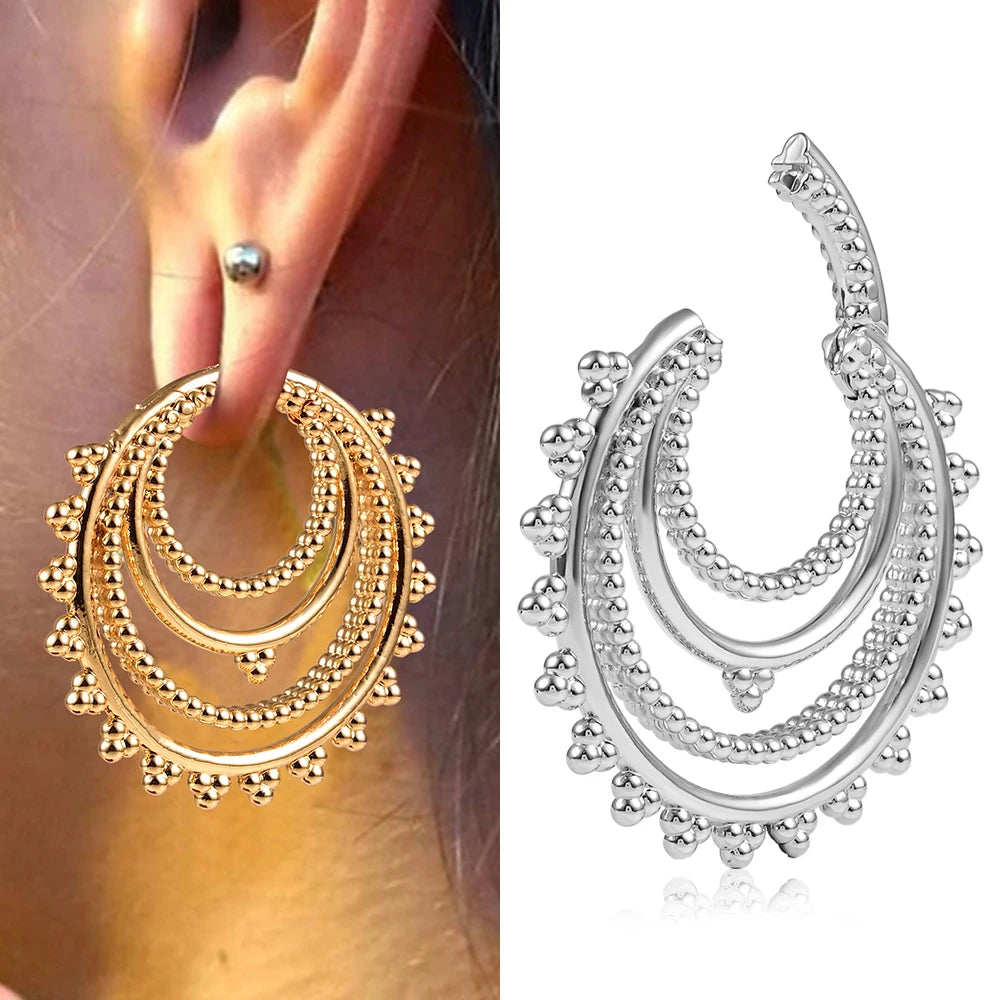 Stainless Steel 316L Wedding Engagement Fashion Beads Hoop Ear Weights Hangers Ear Gauges Plugs Expander Piercing Body Jewelry
