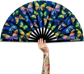 Bamboo Eco-Friendly Reflective Mushrooms Custom Printed Logo Handheld Folding Fans