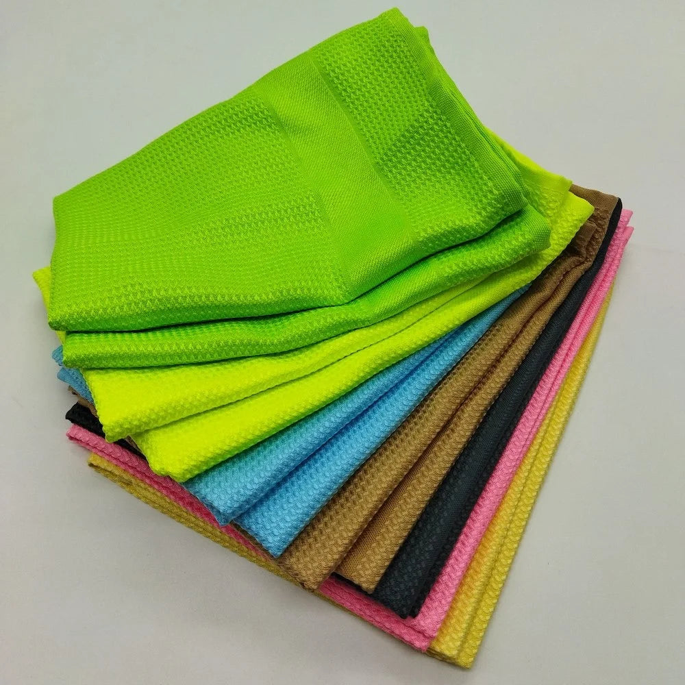 Wholesale Microfiber Waffle Towel Microfibre Kitchen Cleaning Printed Tea Towel Sets