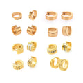 Stylish Gold Plated Small Hoop Huggies Earrings Trendy Designer Stainless Steel Jewelry with Zircon Ready to Ship