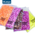 Oleeya SS3-SS30 AB Flat Back Rhinestones Wholesale Non Hot Fix Glass Luminous Nail Art Rhinestone for Glue on Crystal Design