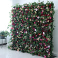 Hot Selling Wedding Wall Decoration Artificial White Fabric Rolled up Rose Flower Wall for Wedding Backdrop Wall