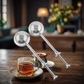 Creative 304 Stainless Steel Tea Maker Set with Retractable Mesh Tea Filter Push-Type Handle Leak-Proof Design-Ready Stock!