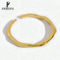 Fine 18k Gold Plain Minimalist Irregular Rings for Women 925 Sterling Silver Fashion Adjustable Ring Custom Jewelry Wholesale