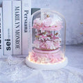 Customized Carousel Music Box with Rose Preserved in Glass Dome for Valentine's Day Mother's Day Graduation Thanksgiving Gifts