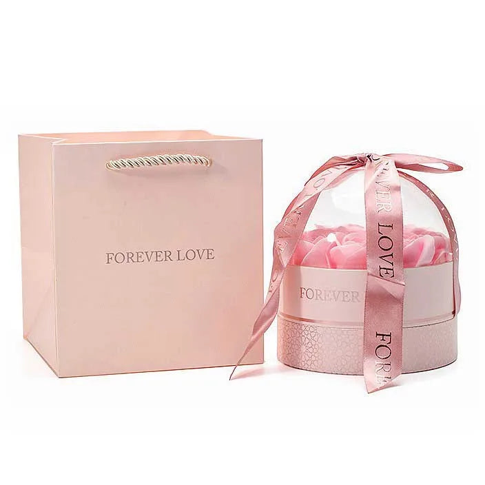 Jewelry Box with Preserved Rose Custom Gift Packaging Boxes for Preserved Rose Flower & Jewelry Accessories