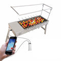 Portable Household Outdoor Automatic Rotating Barbecue Carbon Grill Camping Folding Charcoal Bbq Grill