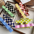 11CM Simple Temperament Square Acrylic Hair Clips New Design Black White Checkerboard Hair Claws for Women