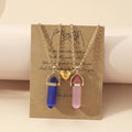 Wholesale Colorful Hexagonal Pendant Necklace Magnetic Heart Charm Necklace Handmade Crystal Couple Necklace