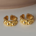 ICEBELA Fine Jewelry 925 Sterling Silver Gold Simple Niche Vase Ear Clip on Earring Croissant Chunky Ear Cuff Earrings for Girls