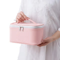 Qetesh Makeup Bag PU Waterproof Sandblasted Material Multi-functional Large Capacity Makeup Storage Bag