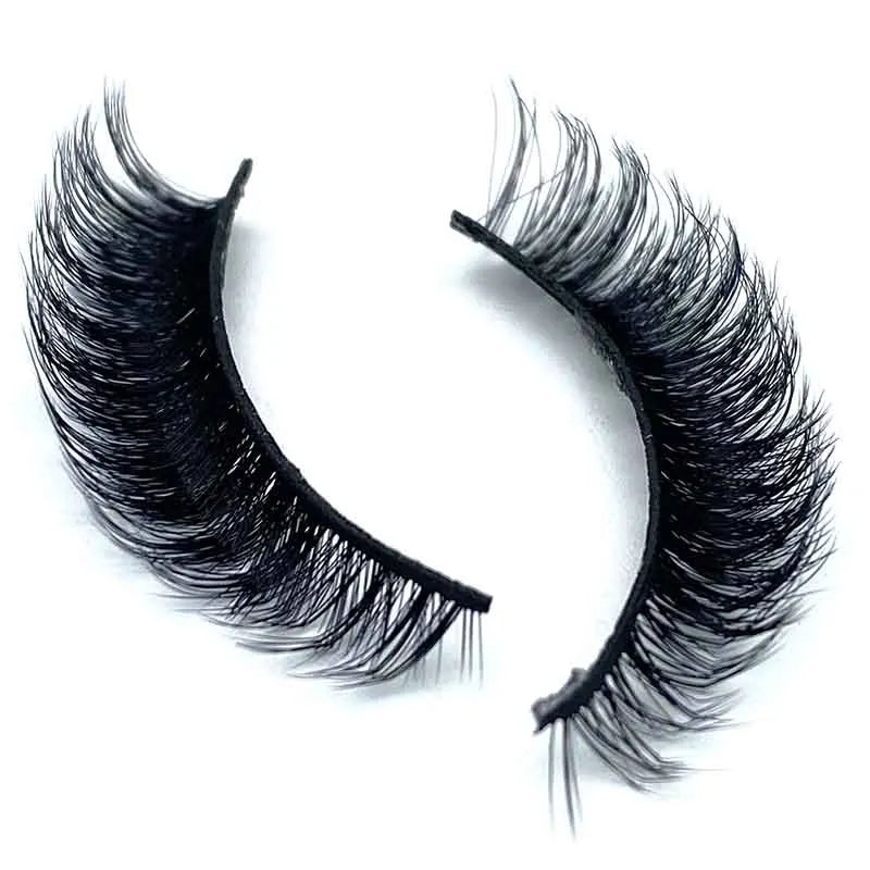 Hot Selling Handmade Natural 3D Faux Mink Eyelashes Private Label Russian Curl Full Strip False Eyelashes Thick Style Box Model