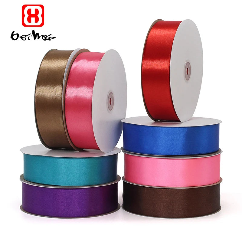 Wholesale 38 mm Wide 100 Yards  Satin Ribbons  Roll  Polyester Single Face  Ribbons  for Gift Wrapping Accept Custom Ribbon