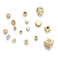 CZ Geometric Beads Jewelry Making Copper Square Tube Circle Loose Beads DIY Necklace Connectors Gold Plated Douvei Model YSN129