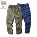 Men's Vintage Quilted Winter Pants Diamond Stitch Elastic Waist Insulated Trousers with Snap Buttons Clothing Manufacturers
