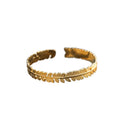 Wholesale Stainless Steel Fashion Jewelry for Women Simple Arm Leaf Gold Hand Cuff Bracelets Trendy Style Zircon Accessories