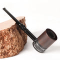 Erliao Exquisite 52g Wooden & Metal Smoking Pipe - 140mm Lightweight Design Ideal for Tobacco Enthusiasts